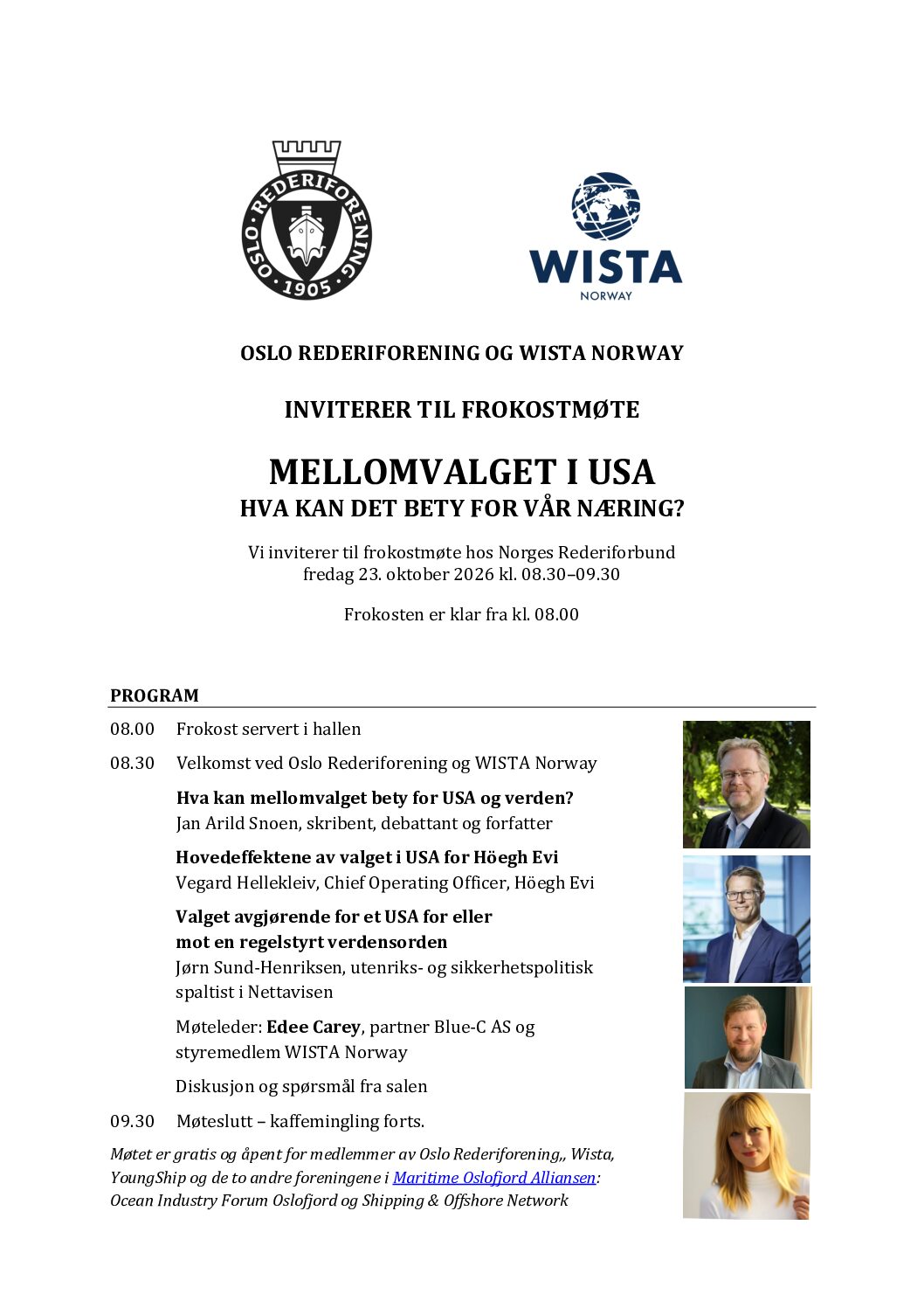 FROKOSTMØTE OM MELLOMVALGET I USA 