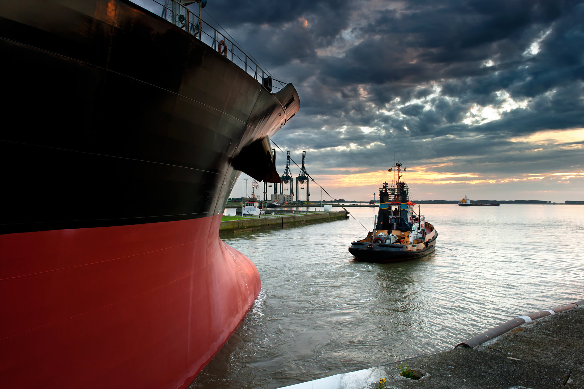 Ship and tug